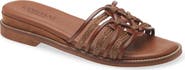 Cordani Hollace Leather & Raffia Slide Sandal