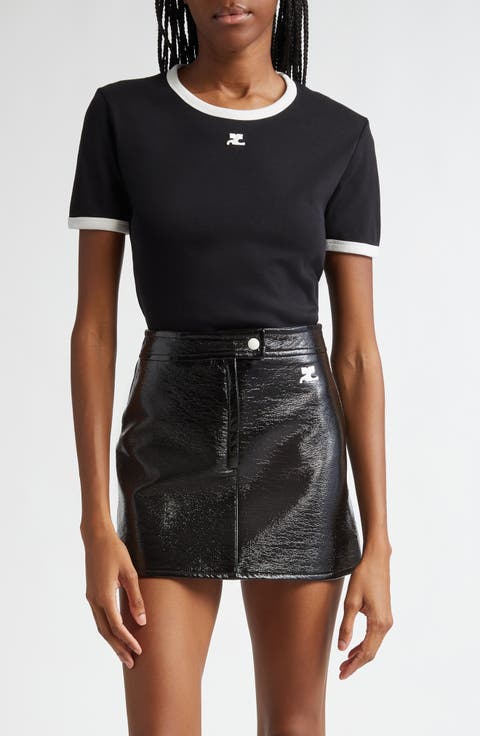 Tシャツ・カットソー COURREGES Women Tops PERMPU026FI0001 9999 Black Women's Courrèges Tops | Nordstrom