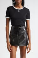 Courrèges Contrast Trim Logo T-Shirt