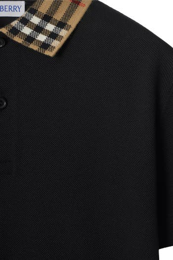 Check Collar Cotton Polo Shirt