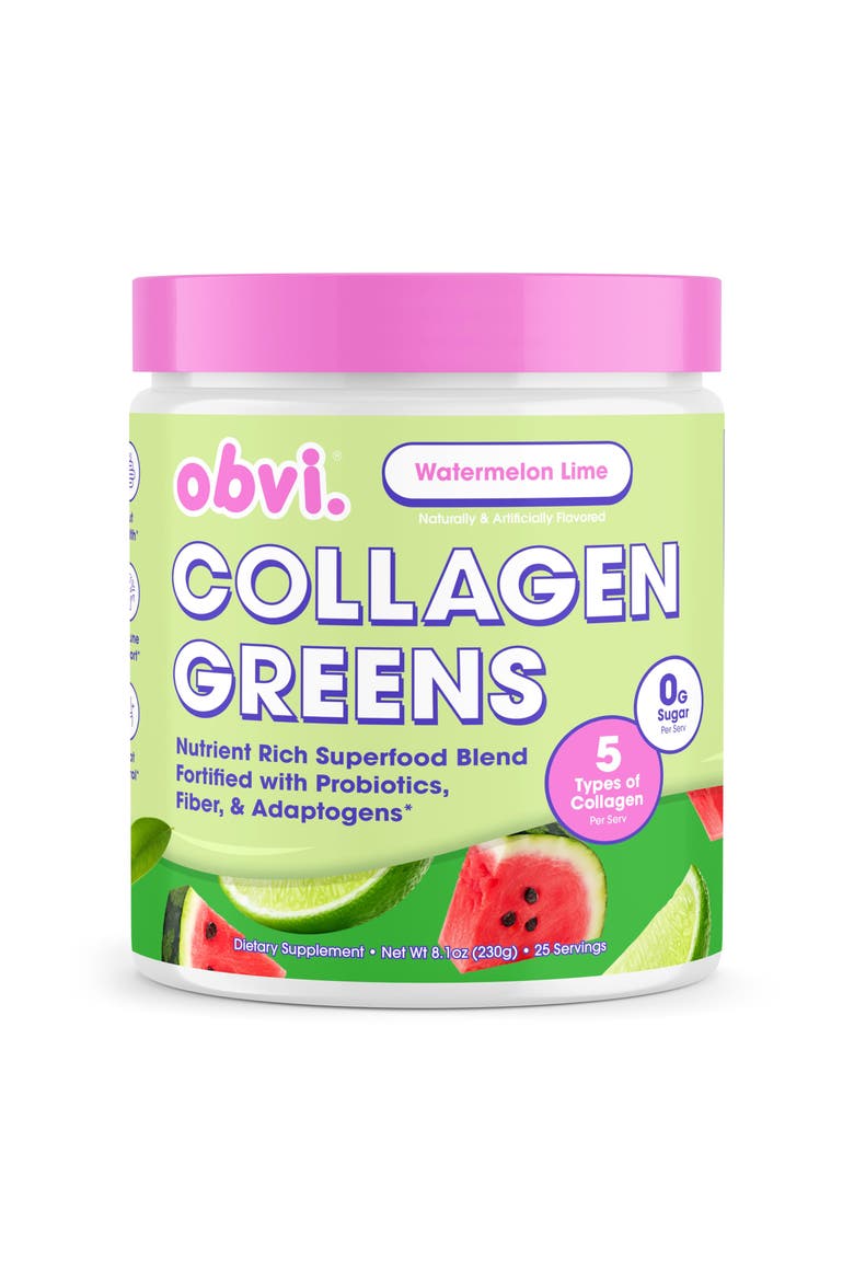 Collagen Greens Nutrient Rich Superfood Blend Healthy Digestion Watermelon Lime, Main, color, None