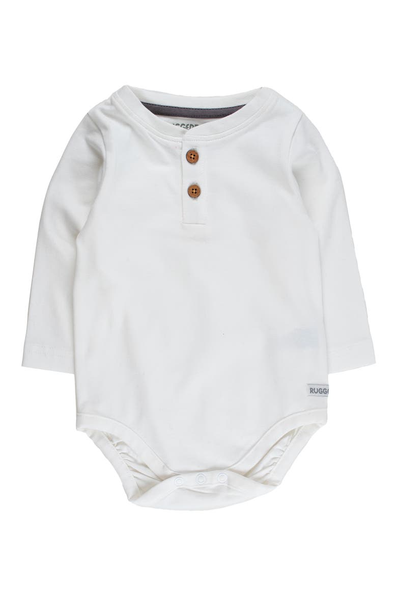 Cotton Henley Bodysuit, Main, color, WHITE