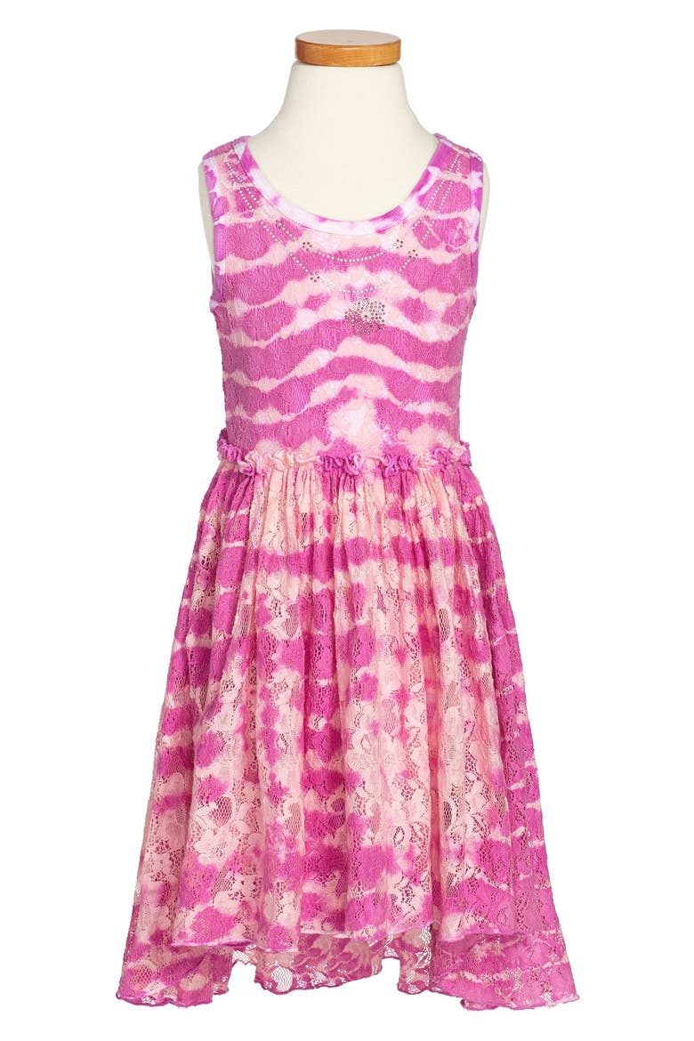 Tie Die High/Low Dress, Main, color, PURPLE