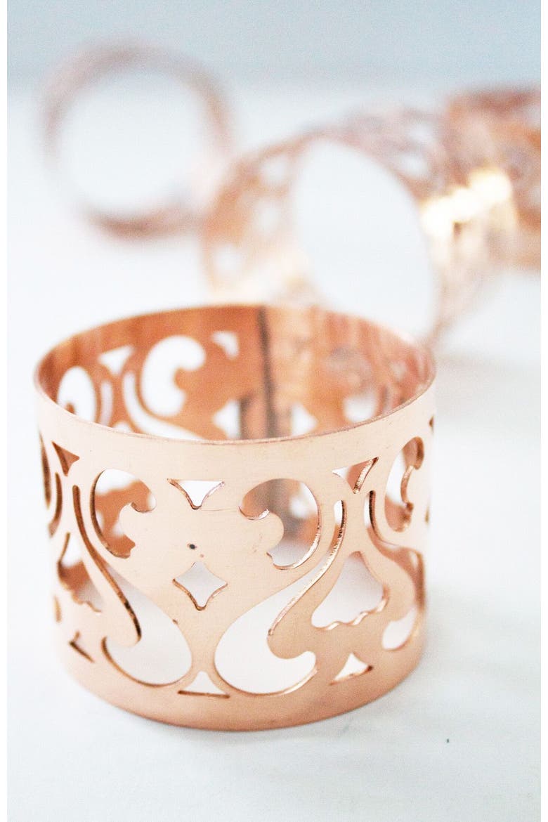 Vintage Inspired Copper Napkin Rings - Set of 4, Alternate, color, Copper