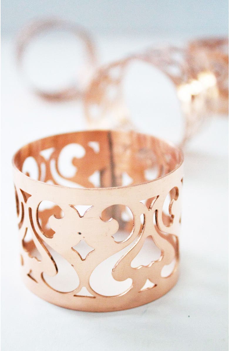 Coppermill Kitchen Vintage Inspired Copper Napkin Rings set/4, Alternate, color, Copper