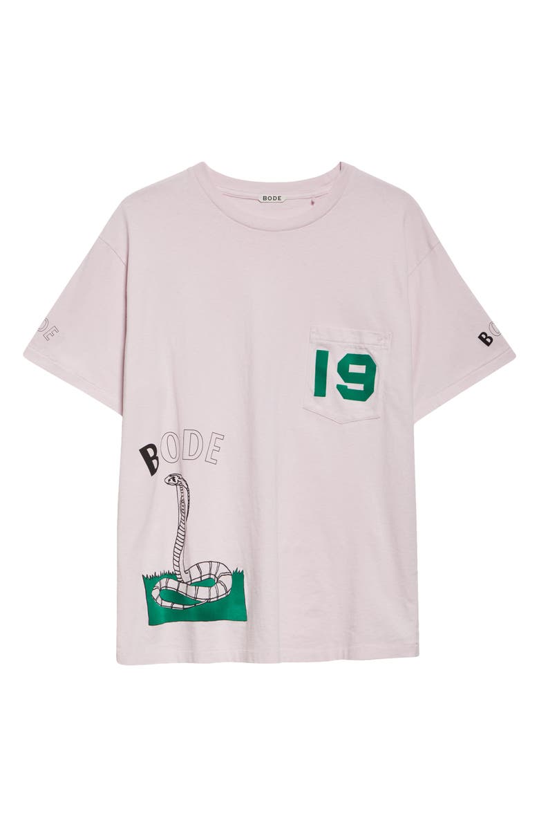 Bode Cobra Graphic Pocket T-Shirt, Alternate, color, Pink