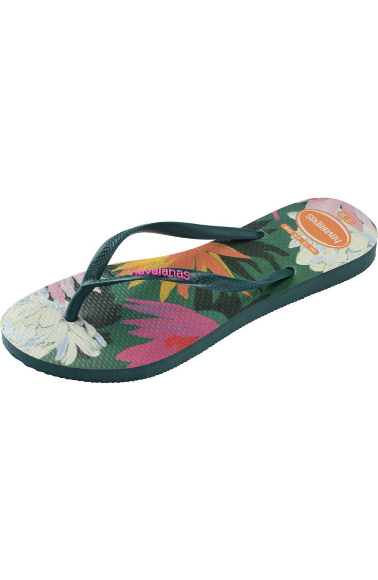 Havaianas Slim Summer Bliss Flip Flop, Alternate, color, Pantanal Green