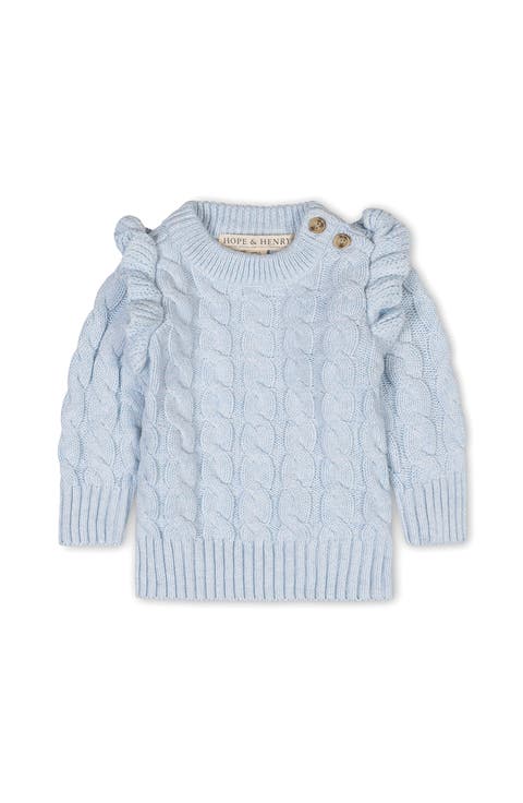 Kids' Organic Long Sleeve Mock Neck Sweater with Ruffle (Little Kid and Big Kid)
