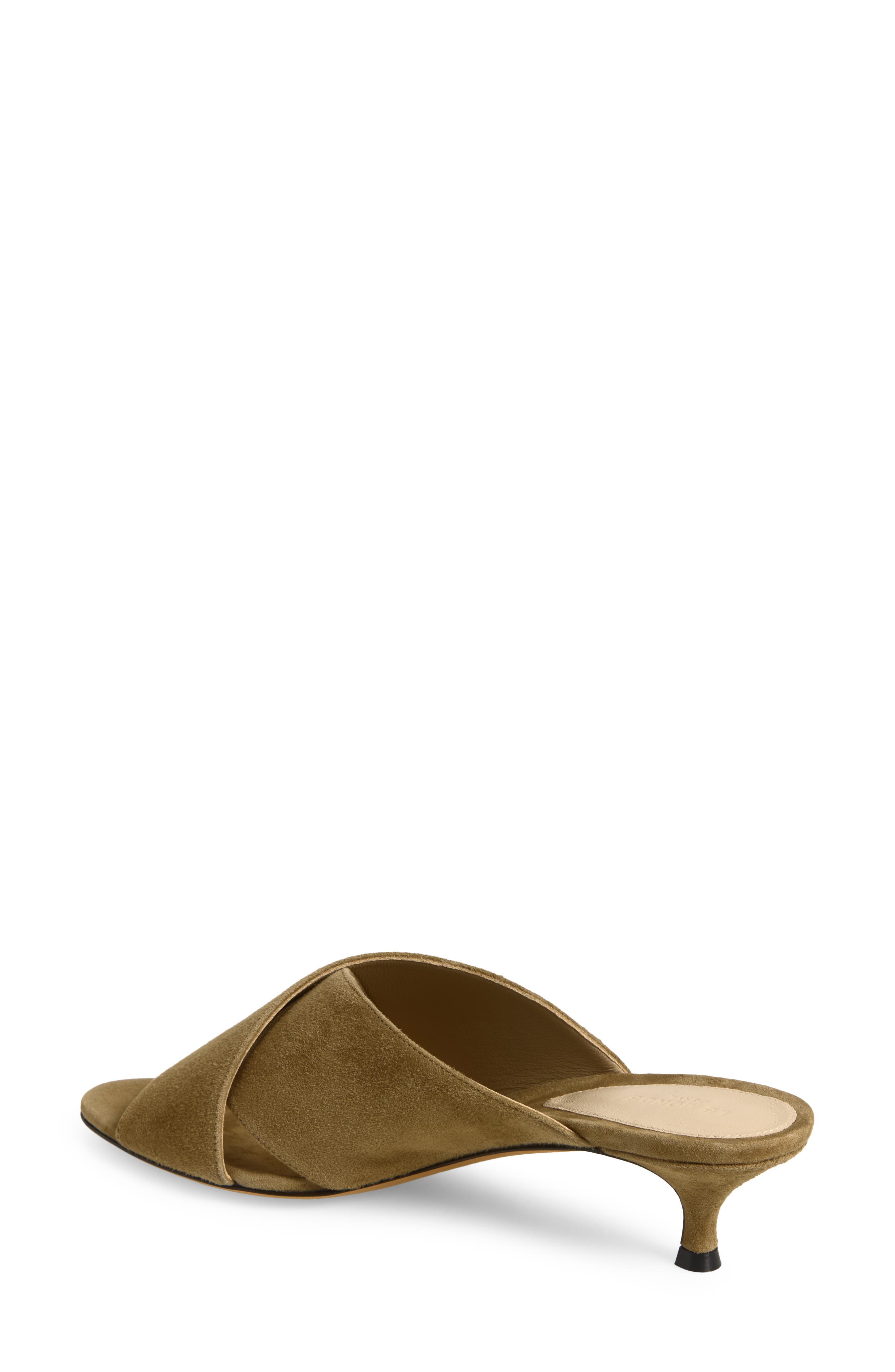 Luca Kitten Heel Slide Sandal, Alternate, color, BROWN