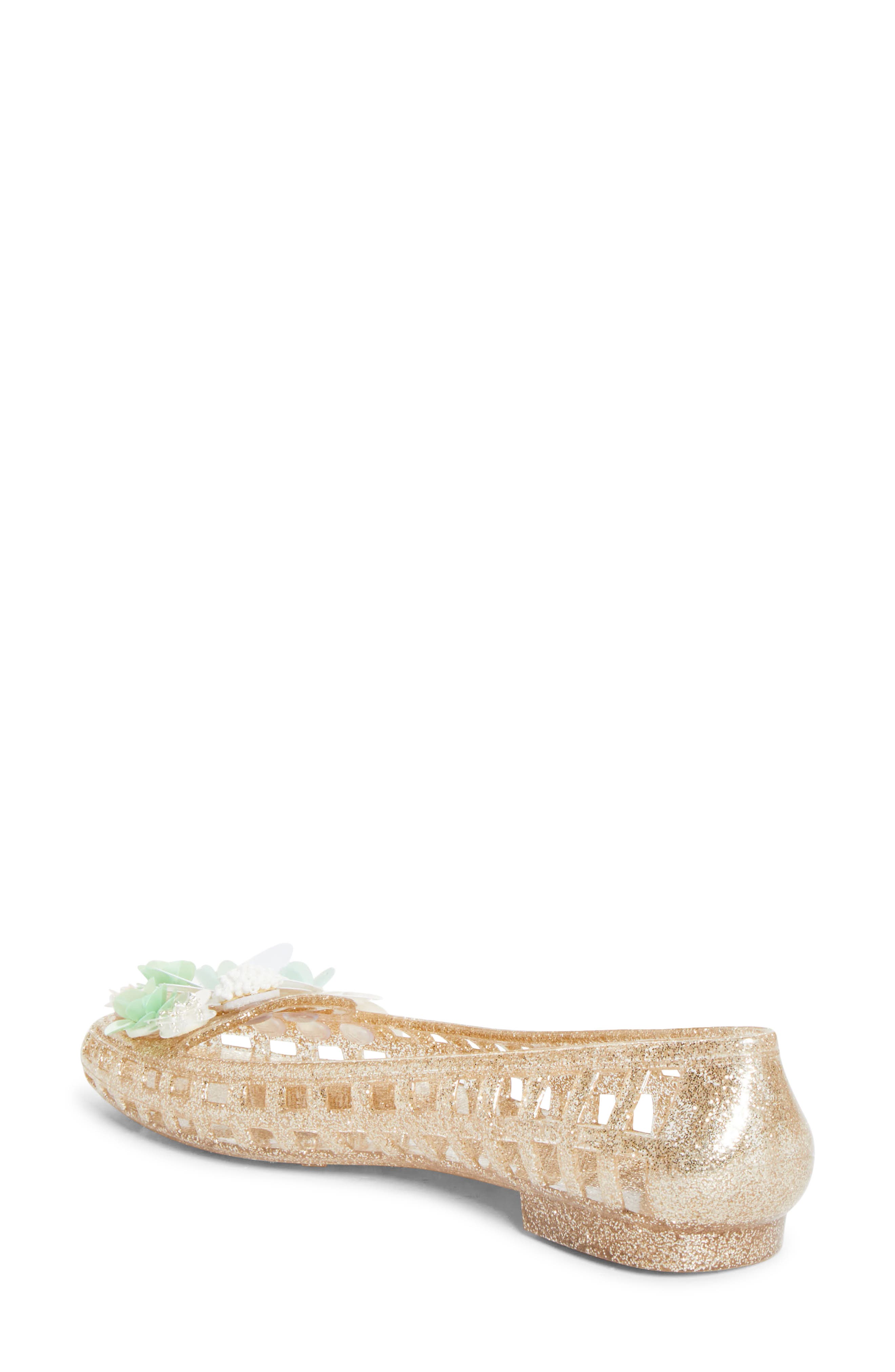 Fleck Jelly Ballet Flat, Alternate, color, GOLD