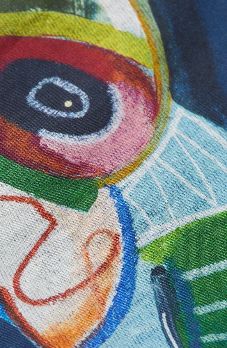 Scotch & Soda Abstract Print Lyocell Camp Shirt, Alternate, color, Abstract Island Nigh