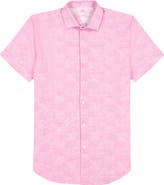 Robert Graham Reid Geo Textured Short Sleeve Cotton Button-Up Shirt