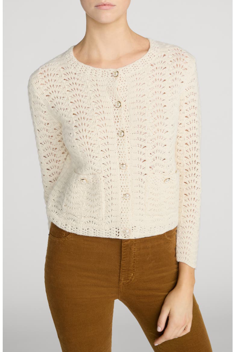 The Chevron Knit Cardigan, Main, color, BISCUIT