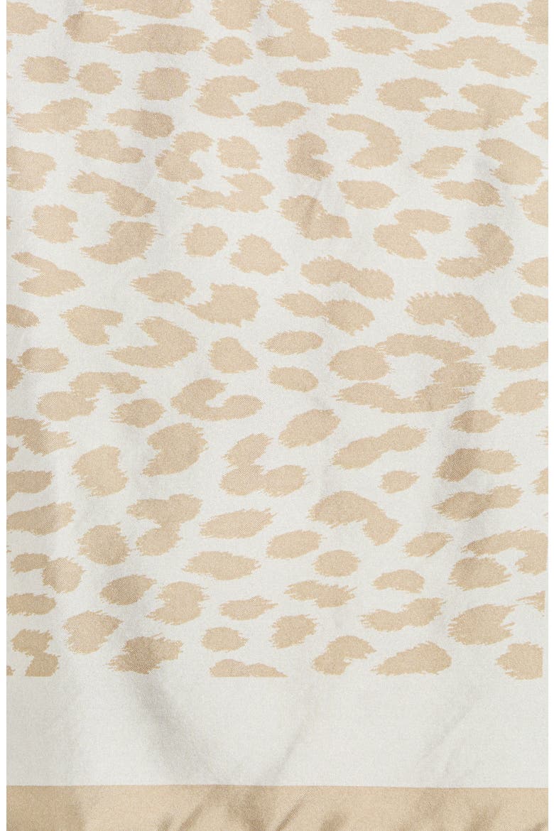modern leopard silk scarf, Alternate, color, CREAM/ NATURAL