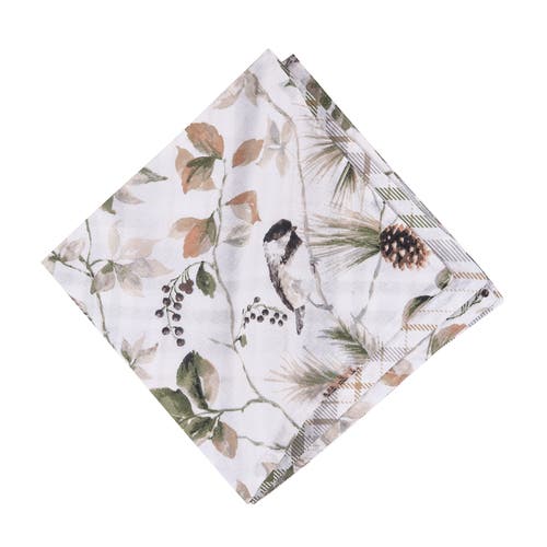 C & F Home C&f Home Mira Songbird Cotton Napkin Machine Washable Set Of 6 In White