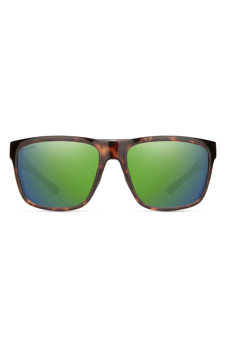 Smith Longfin 57mm ChromaPop<sup>™</sup> Polarized Square Sunglasses, Main, color, Tortoise / Glass Green
