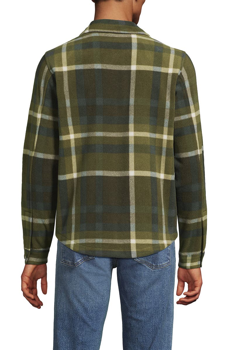 Lands' End Anyweather Fleece Shirt Jacket, Alternate, color, Havana Brown Plaid