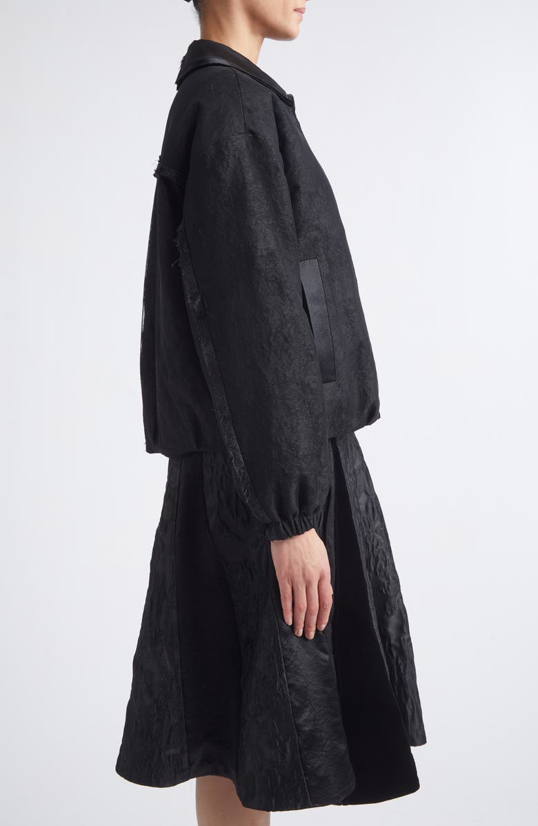 Jason Wu Collection Textured Fray Jacquard Jacket, Alternate, color, Black