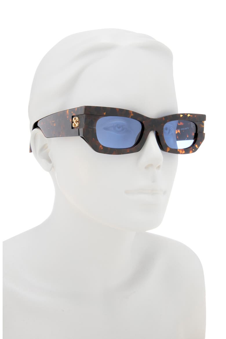Belleville 50mm Rectangular Sunglasses, Alternate, color, HAVANA BLUE