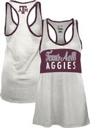 PRESSBOX Women's Pressbox White/Maroon Texas A&M Aggies Tracy Racerback Burnout Tank Top