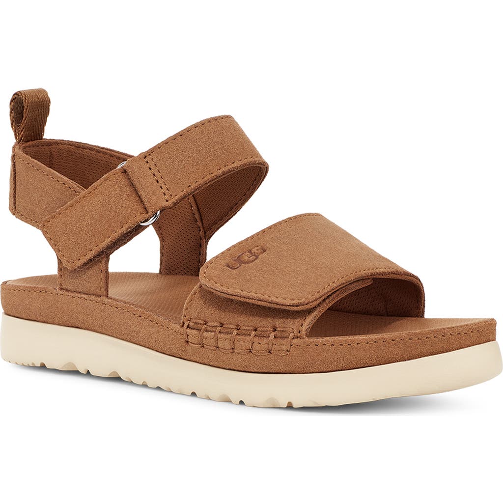 Shop Ugg(r) Kids' Goldenstar Platform Sandal In Chestnut