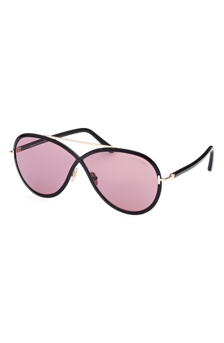 TOM FORD Rickie 65mm Oversize Round Sunglasses, Alternate, color, 