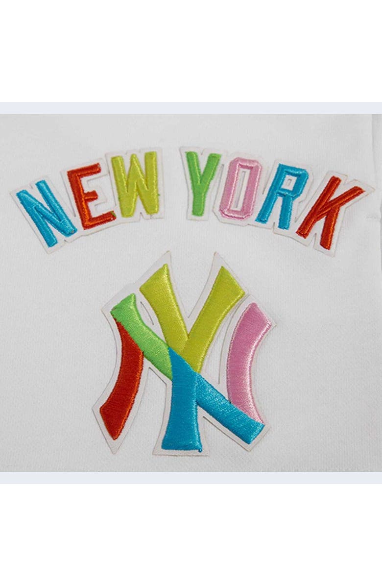 PRO STANDARD Women's Pro Standard  White New York Yankees Washed Neon Shorts, Alternate, color, White