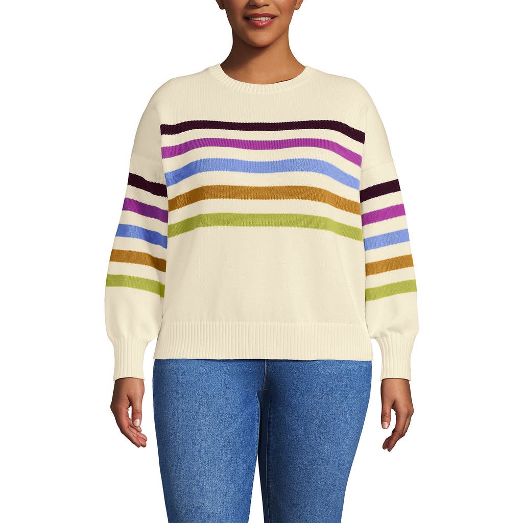 Lands' End Drifter Jersey Crewneck Sweater In Multi