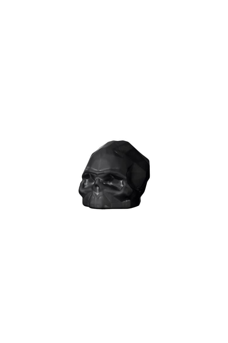 Memento Mori Faceted Skull S, Main, color, Sandblasted Black