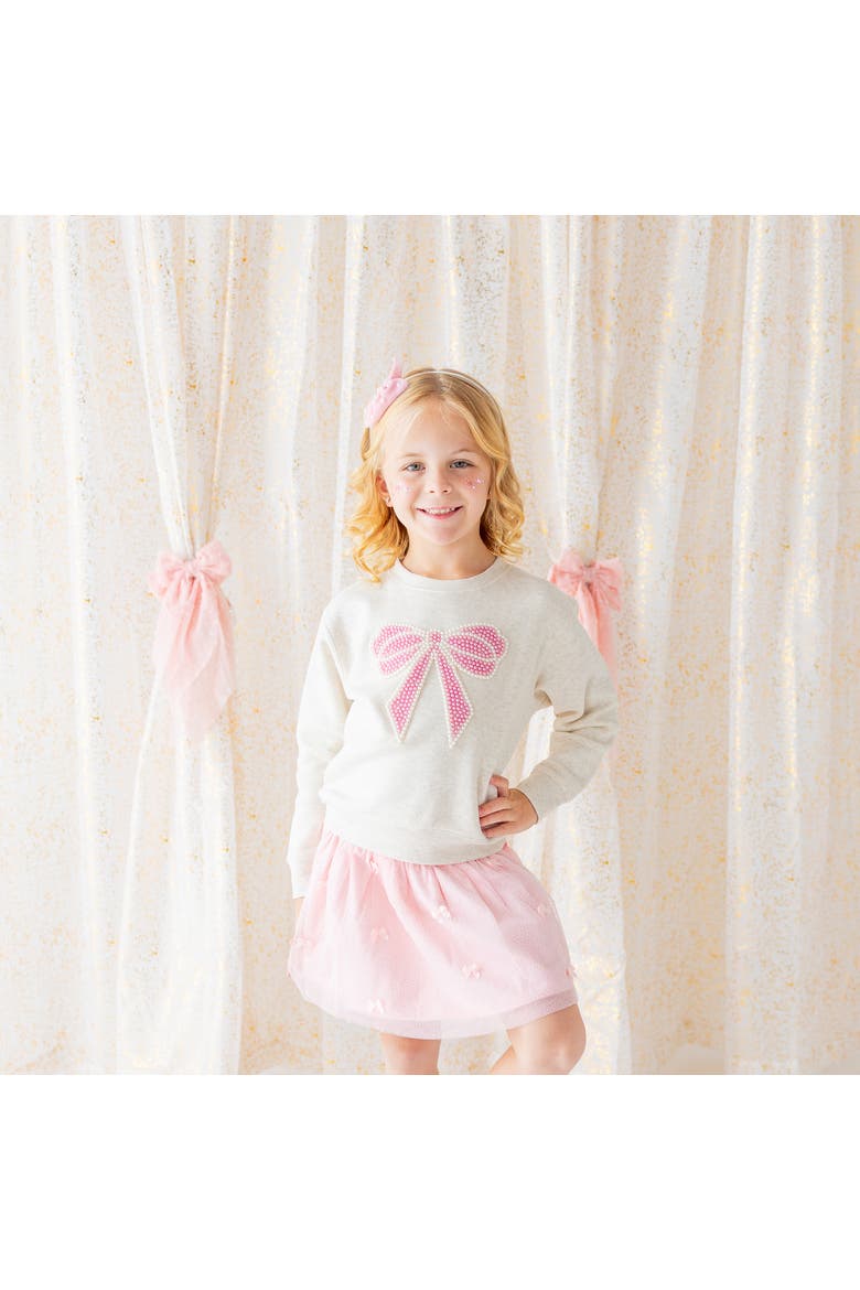Pretty Pearl Bow Headband, Alternate, color, Pink