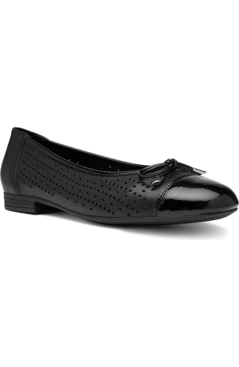 ara Sangria Cap Toe Flat, Main, color, Black