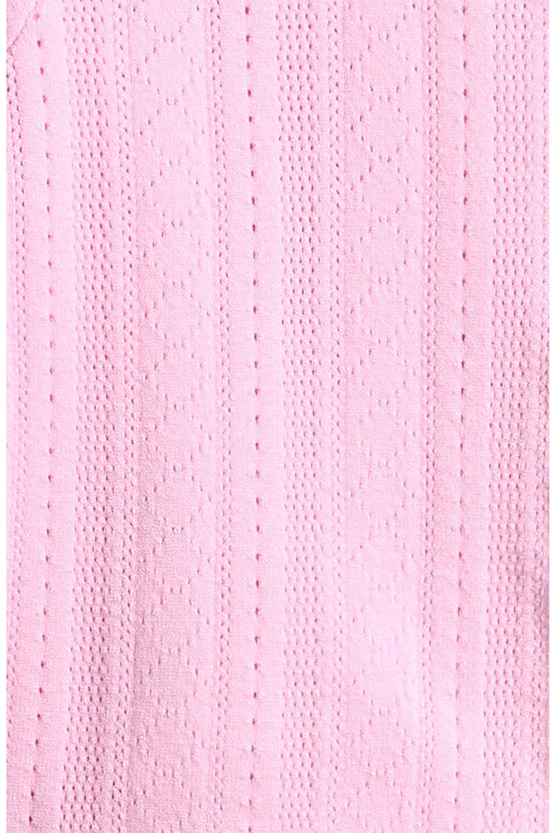 Kids' Gemna Crop Pointelle Cardigan, Alternate, color, CANDY FLOSS PINK
