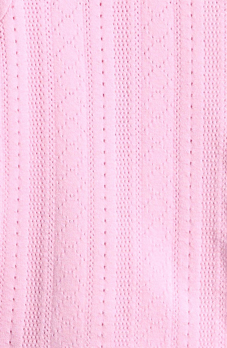 LoveShackFancy Kids' Gemna Crop Pointelle Cardigan, Alternate, color, Candy Floss Pink