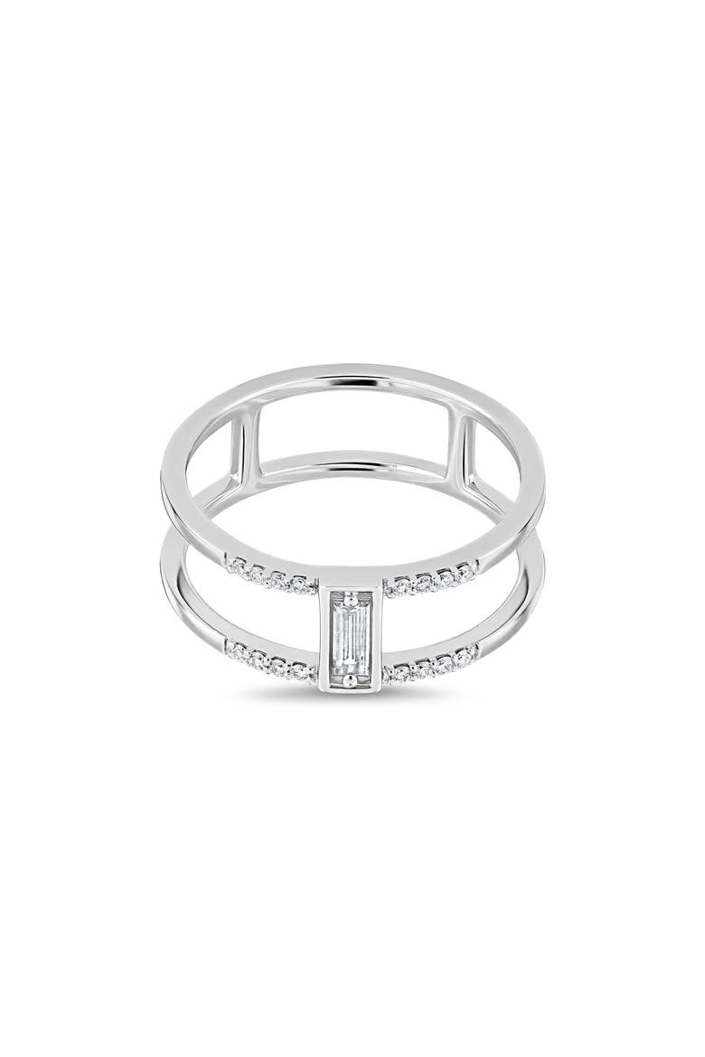 Gatsby 18k Gold Diamond Double Stackable Ring, Alternate, color, 18KW