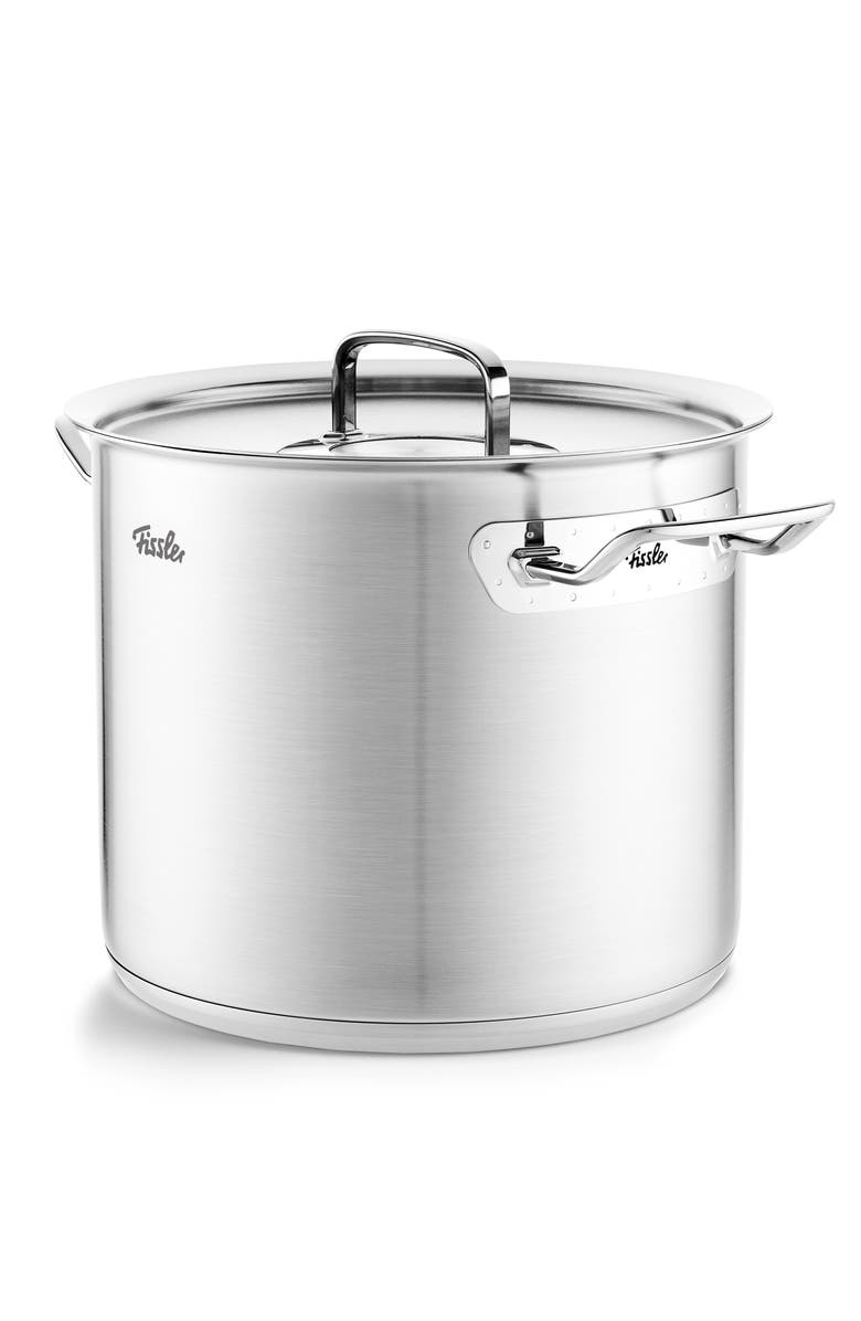 Fissler Original-Profi Collection Stainless Steel Tall Stock Pot with Metal Lid, Alternate, color, Stainless Steel