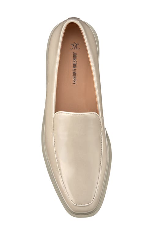 Johnston & Murphy Gracelyn Venetian Platform Loafer In Beige Italian Antiqued