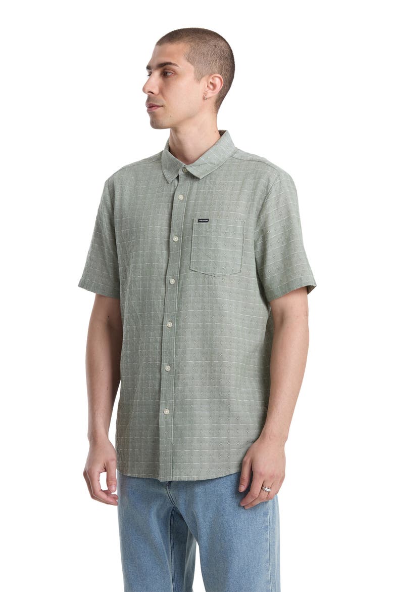 Bankstone II Short Sleeve Button-Up Shirt, Alternate, color, BROLIVE
