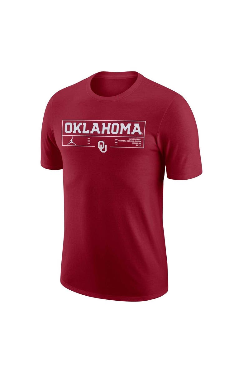 Jordan Brand Men's Nike Crimson Oklahoma Sooners Wordmark Stadium T-Shirt, Alternate, color, 