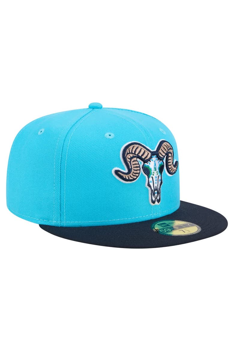 Men's New Era Light Blue/Navy Hartford Yard Goats Copa de la Diversión 59FIFTY Fitted Hat, Alternate, color, Light Blue