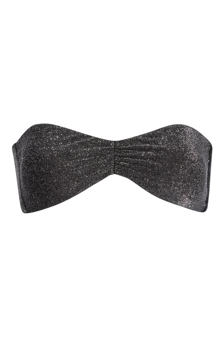 Hudson Strapless Bandeau Bikini Top, Alternate, color, SPARKLE BLACK