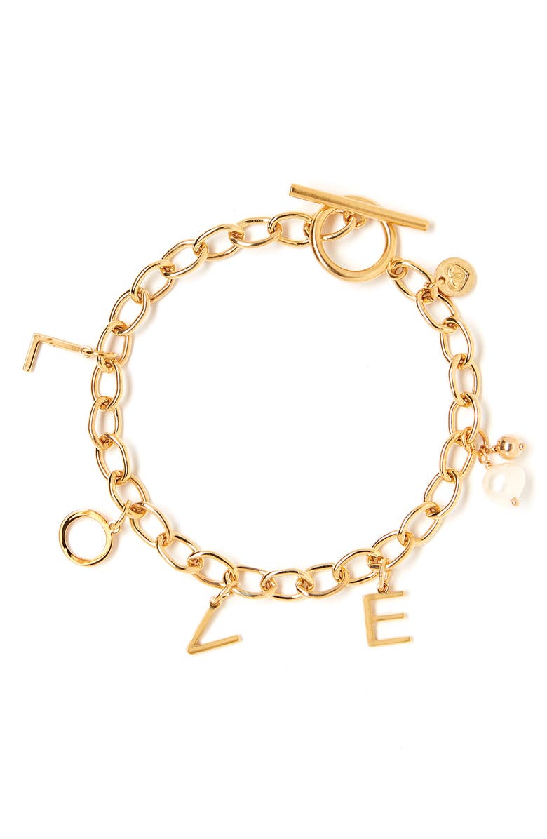 Tess + Tricia Word Charm Bracelet, Main, color,