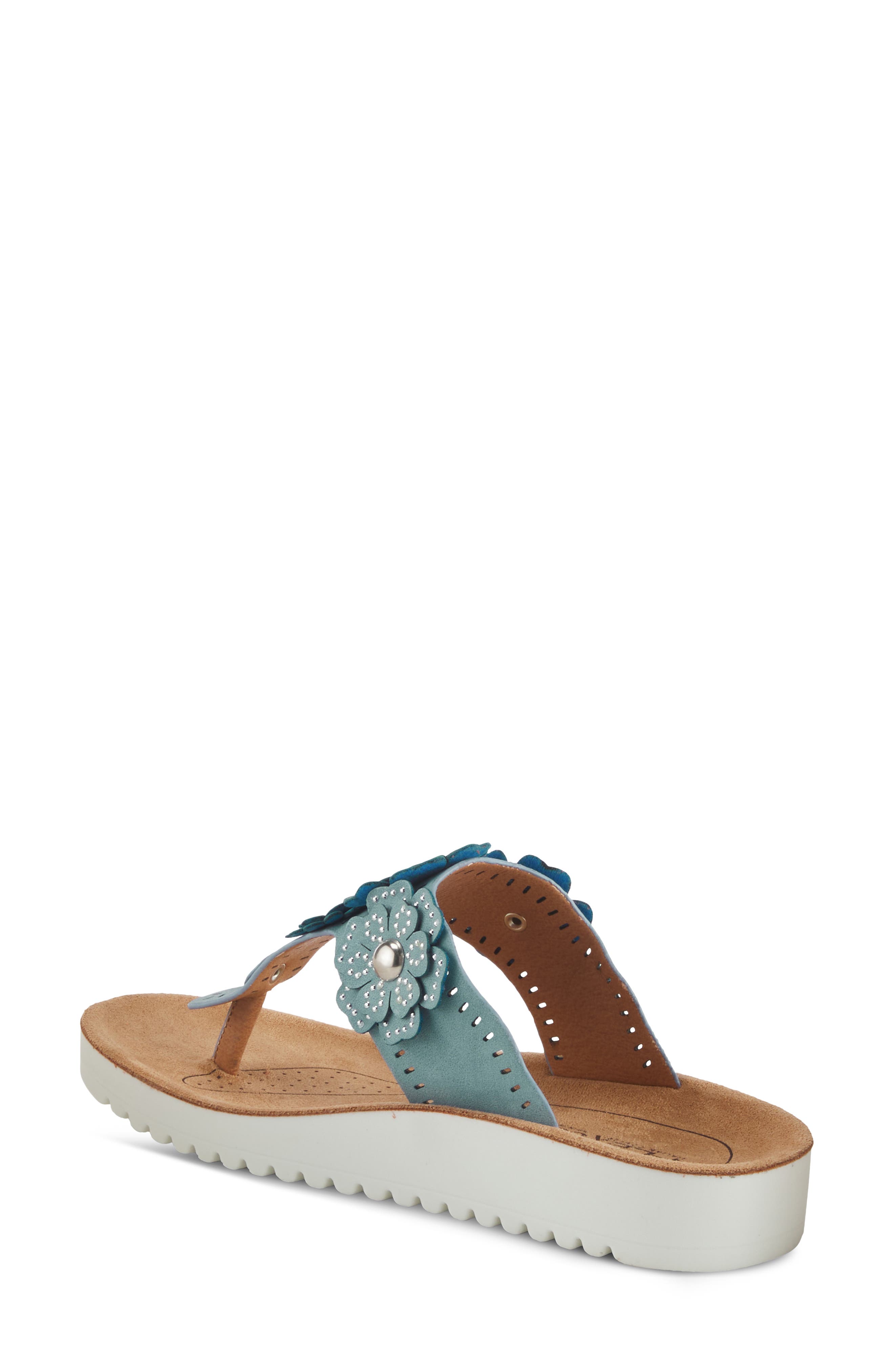 Flexus by Spring Step Bayview Floral Appliquè Sandal, Alternate, color, Sky Blue
