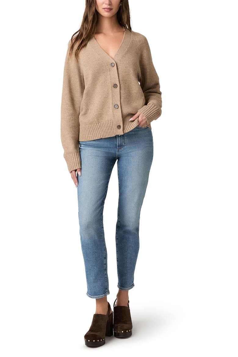Hikari V-Neck Cardigan, Alternate, color, BARLEY