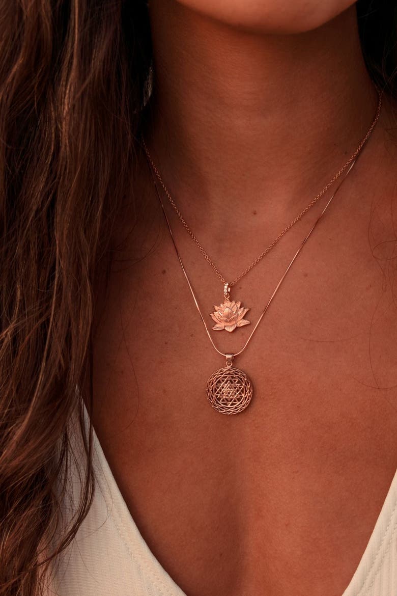 Sri Yantra Supreme Manifestor Necklace, Alternate, color, Rose