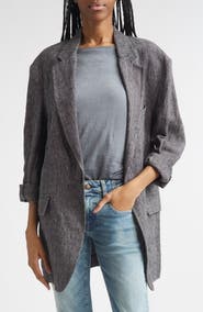 R13 Oversize Ragged Linen Blazer