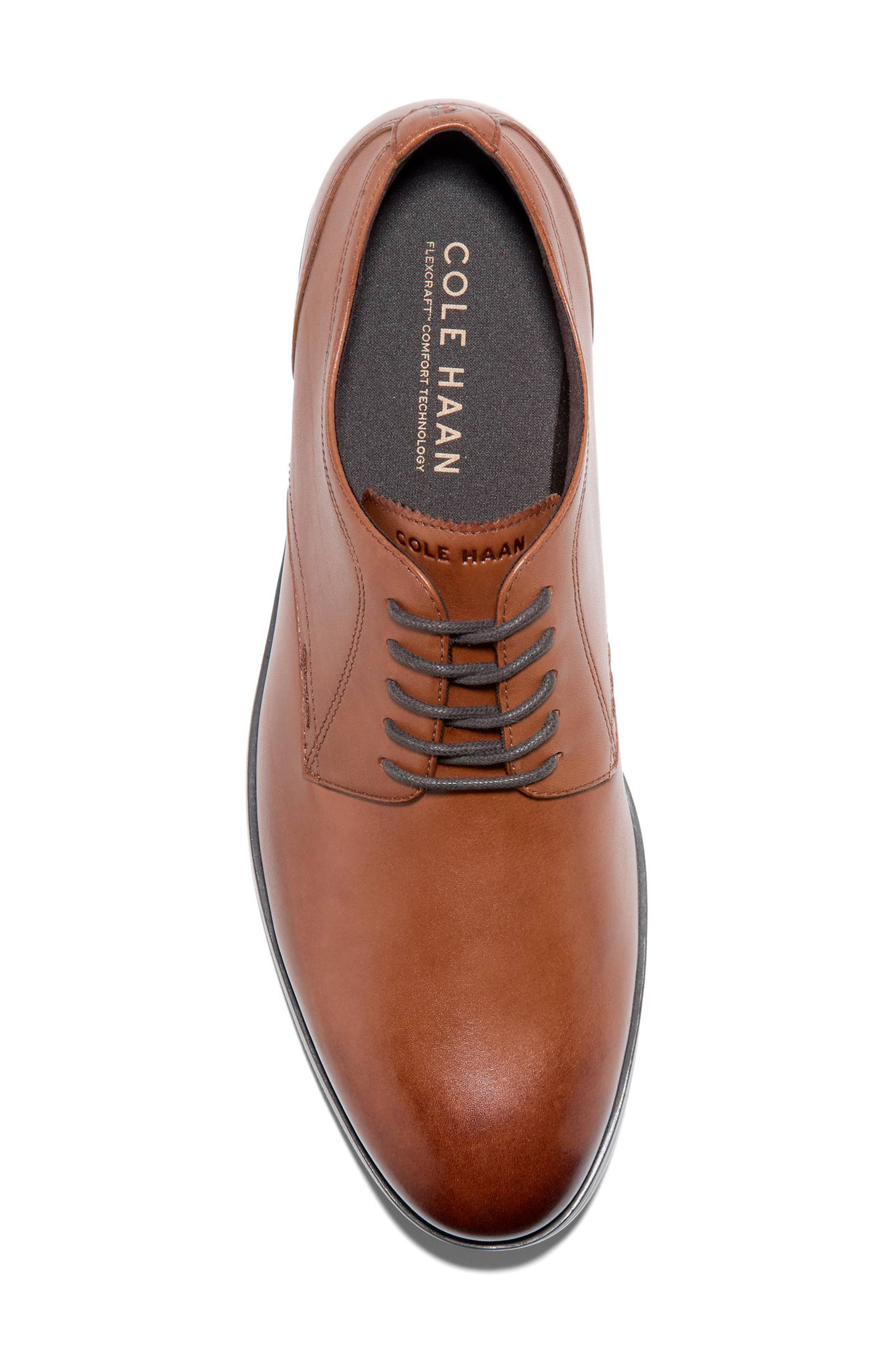 Newmark Grand Plain Toe Derby, Alternate, color, BRITISH TAN / DARK BROWN