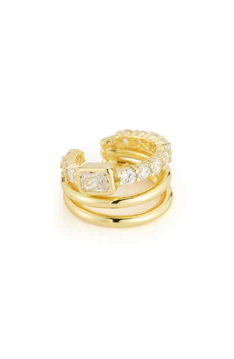 Cubic Zirconia Tiered Ear Cuff