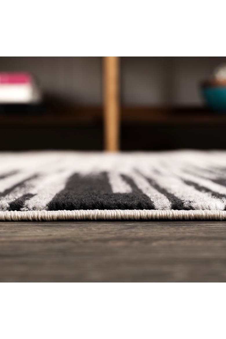 Linear Modern Half-Stripe Area Rug, Alternate, color, Gray/Cream