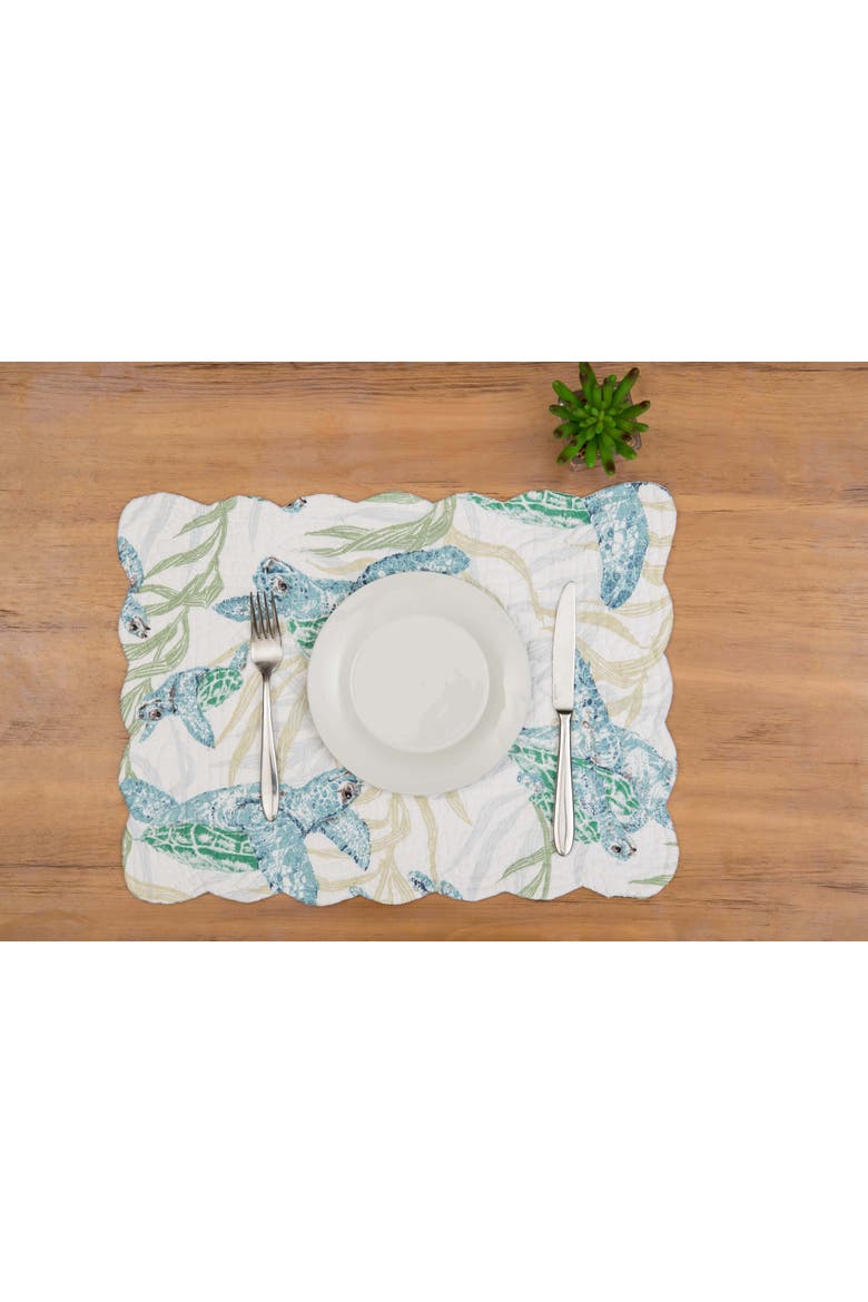 Cape Canaveral Reversible Washable Set of 6 Placemats 13" x 19", Alternate, color, White