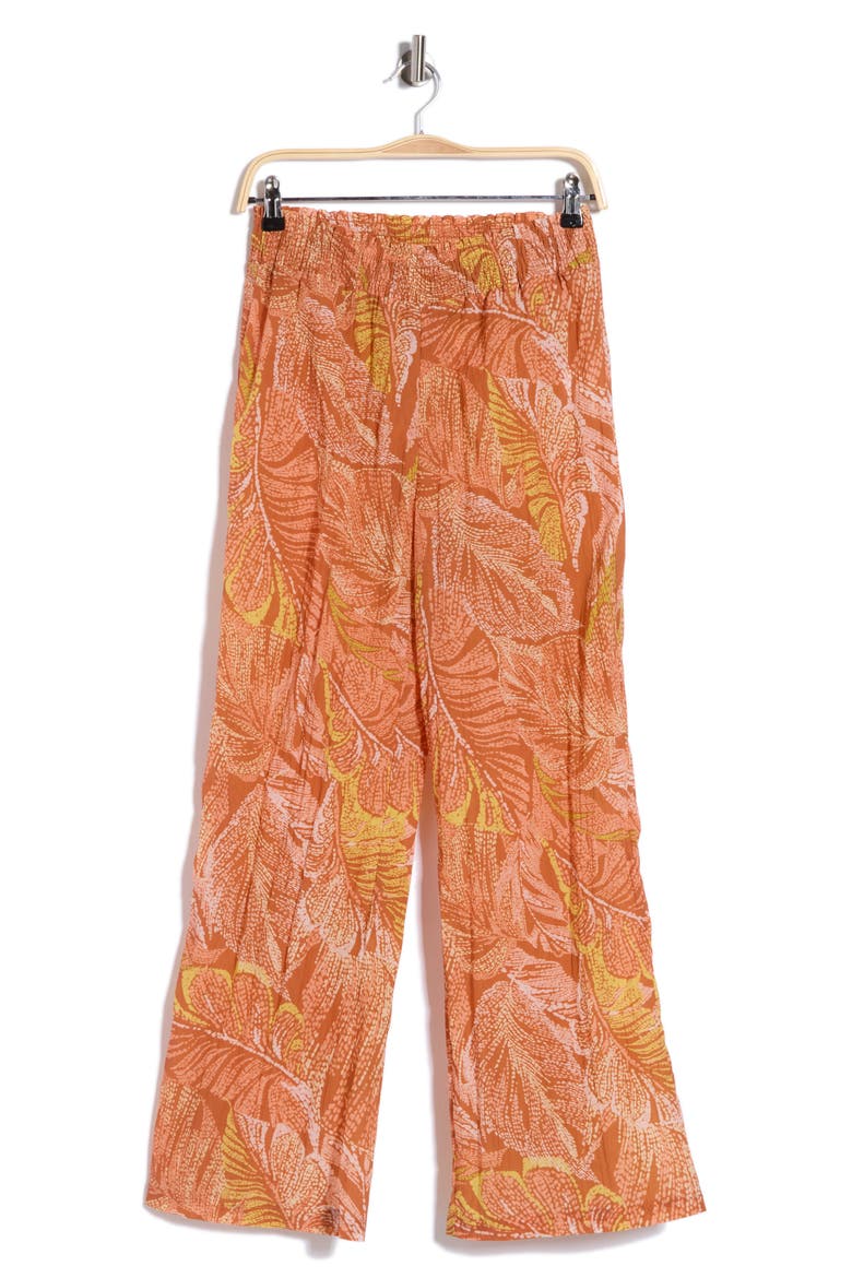 Smocked Wide Leg Pants, Alternate, color, SUNSET